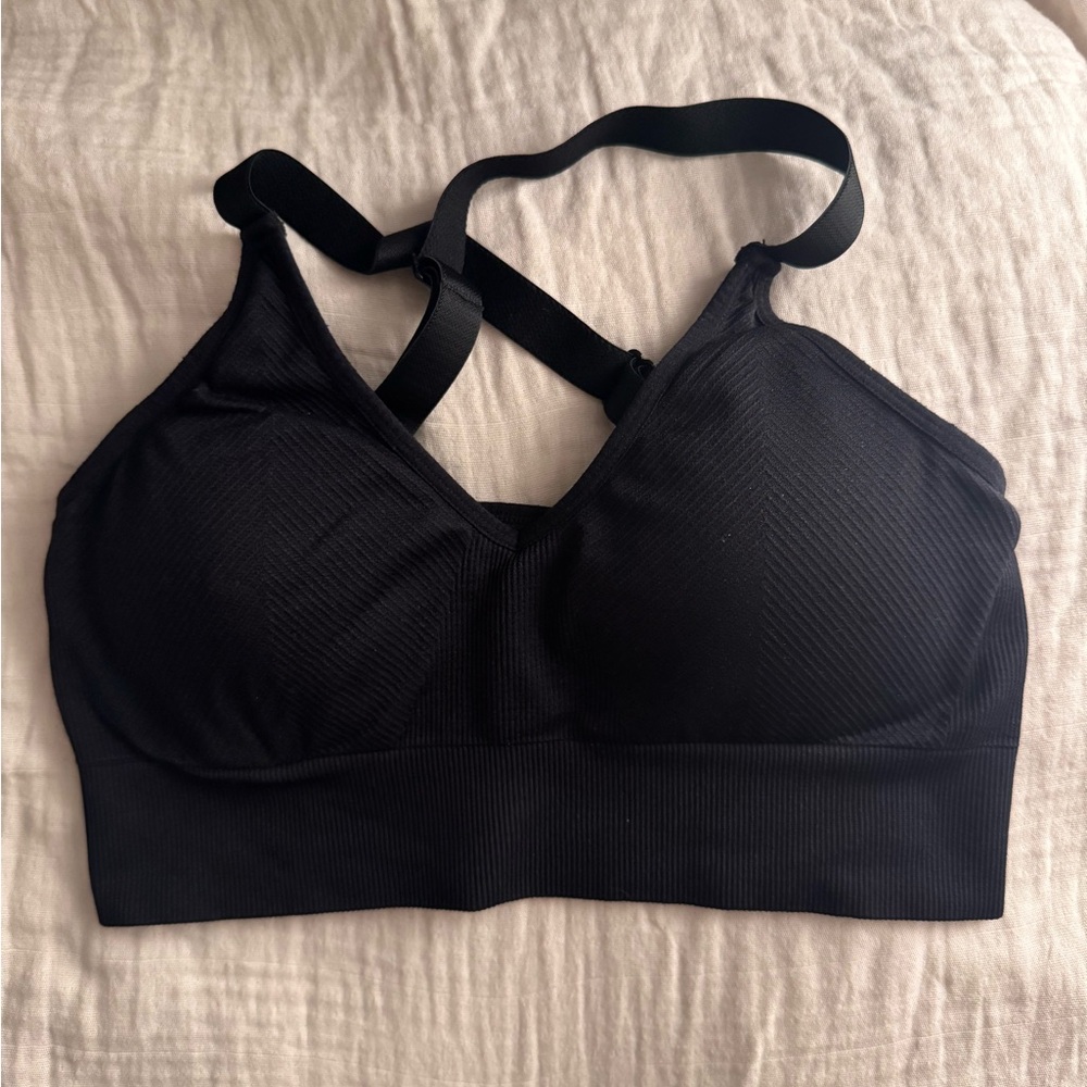 H&M Black Sports Bra with Racerback Design
